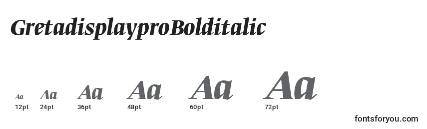 GretadisplayproBolditalic Font Sizes