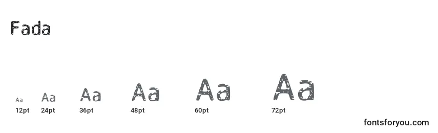 Размеры шрифта Fada