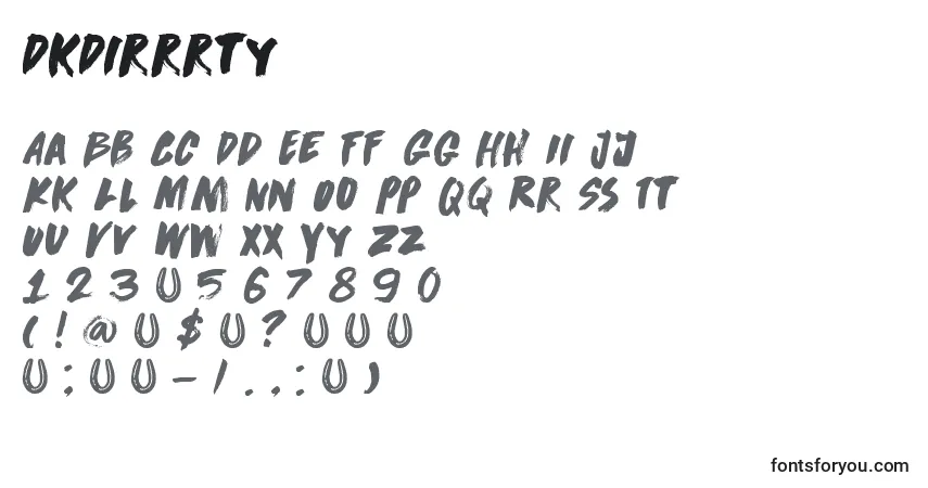 Шрифт DkDirrrty – алфавит, цифры, специальные символы