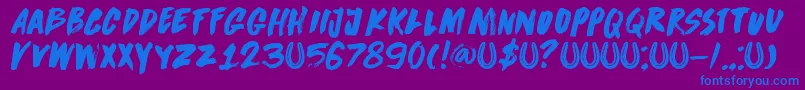 DkDirrrty Font – Blue Fonts on Purple Background