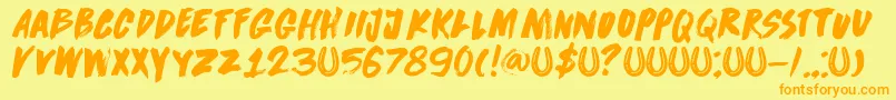 DkDirrrty Font – Orange Fonts on Yellow Background