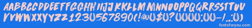 DkDirrrty Font – Pink Fonts on Blue Background