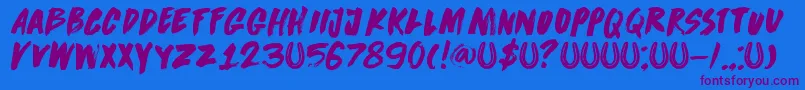 DkDirrrty Font – Purple Fonts on Blue Background