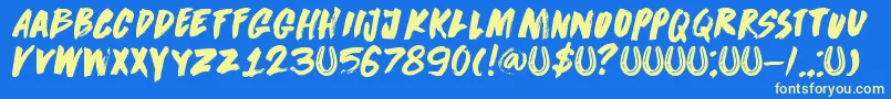 DkDirrrty Font – Yellow Fonts on Blue Background