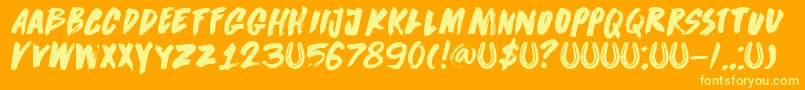 DkDirrrty Font – Yellow Fonts on Orange Background