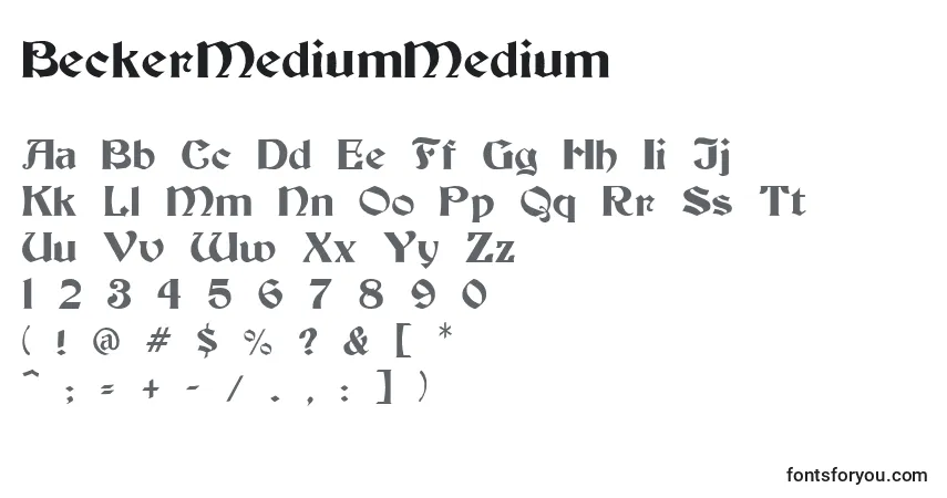 Schriftart BeckerMediumMedium – Alphabet, Zahlen, spezielle Symbole