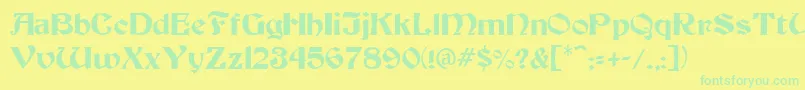 BeckerMediumMedium Font – Green Fonts on Yellow Background