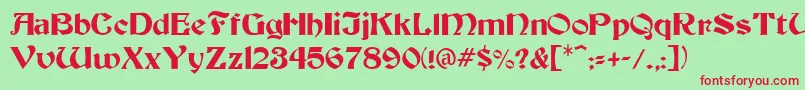 BeckerMediumMedium Font – Red Fonts on Green Background