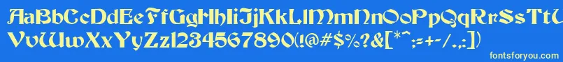 BeckerMediumMedium Font – Yellow Fonts on Blue Background