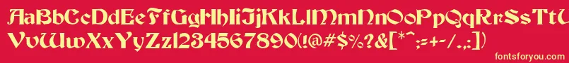 BeckerMediumMedium Font – Yellow Fonts on Red Background