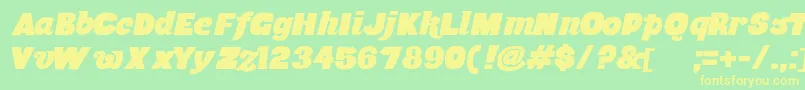 Nuornata Font – Yellow Fonts on Green Background