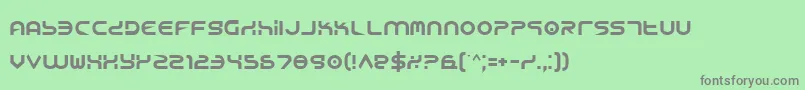 YukonTech-fontti – harmaat kirjasimet vihreällä taustalla