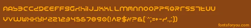 YukonTech-Schriftart – Orangefarbene Schriften auf braunem Hintergrund