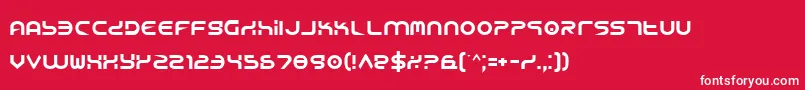 フォントYukonTech – 赤い背景に白い文字