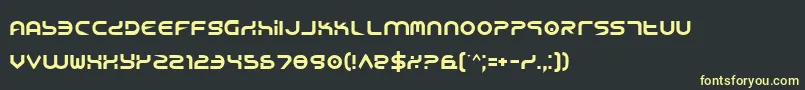 フォントYukonTech – 黒い背景に黄色の文字