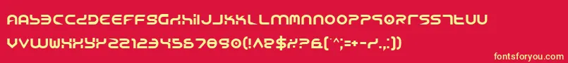 YukonTech Font – Yellow Fonts on Red Background