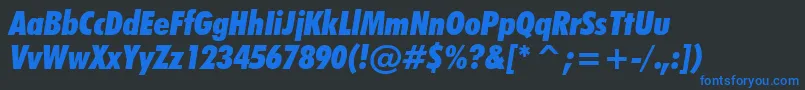 FuturaExtraBlackCondensedItalicBt Font – Blue Fonts on Black Background
