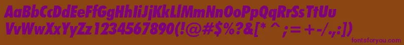 FuturaExtraBlackCondensedItalicBt Font – Purple Fonts on Brown Background