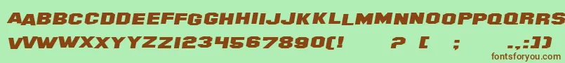 SfHollywoodHillsExtendedItalic Font – Brown Fonts on Green Background