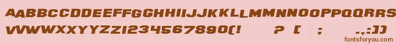 SfHollywoodHillsExtendedItalic Font – Brown Fonts on Pink Background
