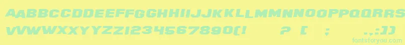 SfHollywoodHillsExtendedItalic Font – Green Fonts on Yellow Background