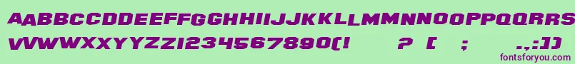 SfHollywoodHillsExtendedItalic Font – Purple Fonts on Green Background