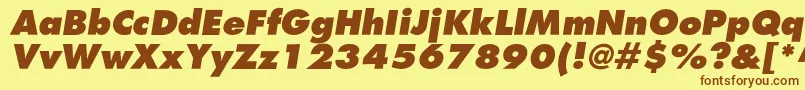 AgfatumextraboldcItalic Font – Brown Fonts on Yellow Background