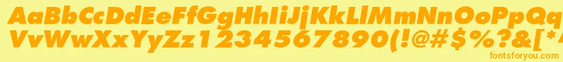 AgfatumextraboldcItalic Font – Orange Fonts on Yellow Background