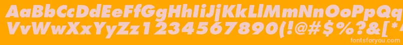 AgfatumextraboldcItalic-Schriftart – Rosa Schriften auf orangefarbenem Hintergrund
