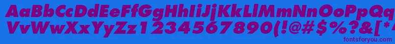 AgfatumextraboldcItalic-Schriftart – Violette Schriften auf blauem Hintergrund