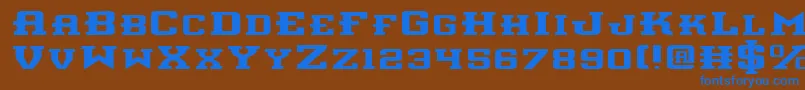 InterceptorExpanded Font – Blue Fonts on Brown Background