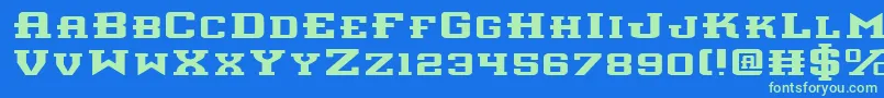 InterceptorExpanded Font – Green Fonts on Blue Background