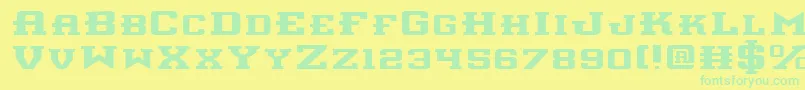 InterceptorExpanded-Schriftart – Grüne Schriften auf gelbem Hintergrund