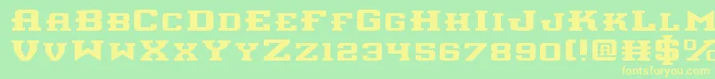 InterceptorExpanded-fontti – keltaiset fontit vihreällä taustalla
