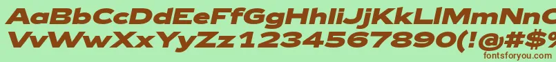 Zeppelin43BoldItalic Font – Brown Fonts on Green Background