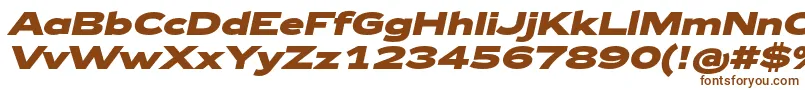 Шрифт Zeppelin43BoldItalic – коричневые шрифты на белом фоне