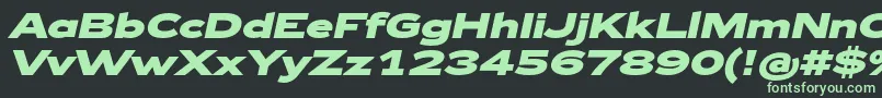 フォントZeppelin43BoldItalic – 黒い背景に緑の文字