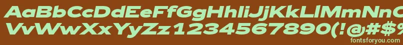 Zeppelin43BoldItalic-fontti – vihreät fontit ruskealla taustalla
