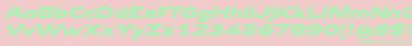 Zeppelin43BoldItalic Font – Green Fonts on Pink Background