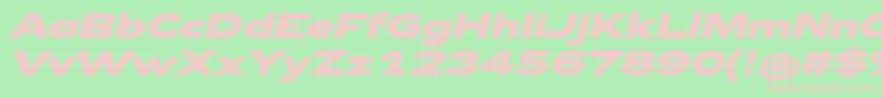 Zeppelin43BoldItalic Font – Pink Fonts on Green Background