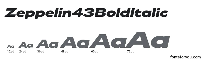 Zeppelin43BoldItalic Font Sizes