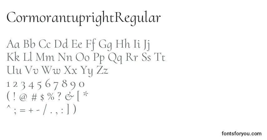 A fonte CormorantuprightRegular – alfabeto, números, caracteres especiais