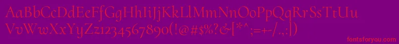 CormorantuprightRegular Font – Red Fonts on Purple Background