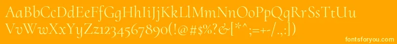 CormorantuprightRegular Font – Yellow Fonts on Orange Background