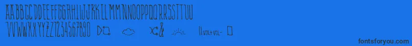 AlienPlaylist Font – Black Fonts on Blue Background