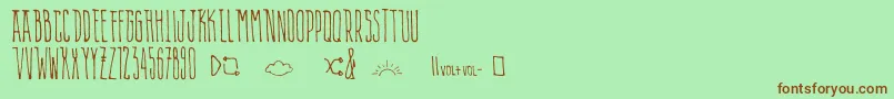 AlienPlaylist Font – Brown Fonts on Green Background