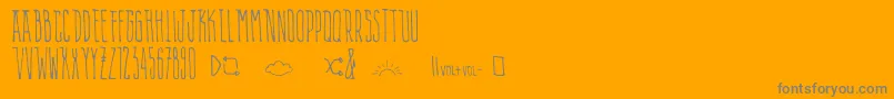 AlienPlaylist-Schriftart – Graue Schriften auf orangefarbenem Hintergrund