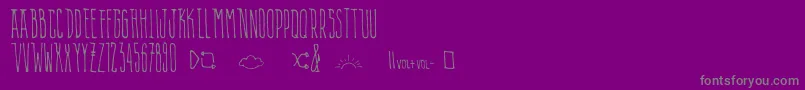フォントAlienPlaylist – 紫の背景に灰色の文字