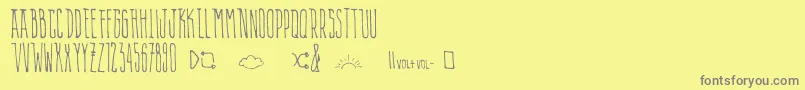 AlienPlaylist Font – Gray Fonts on Yellow Background