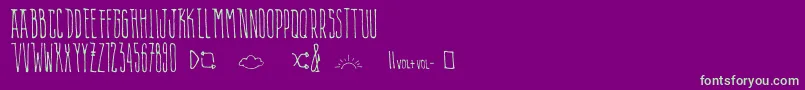 AlienPlaylist Font – Green Fonts on Purple Background